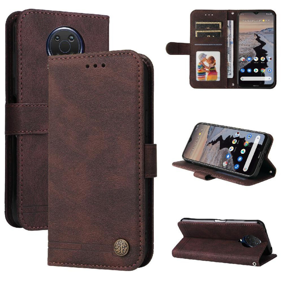 (Brown) Case For Nokia G20 Protective Cover Card Slot Holders Leather Brown 764549443062