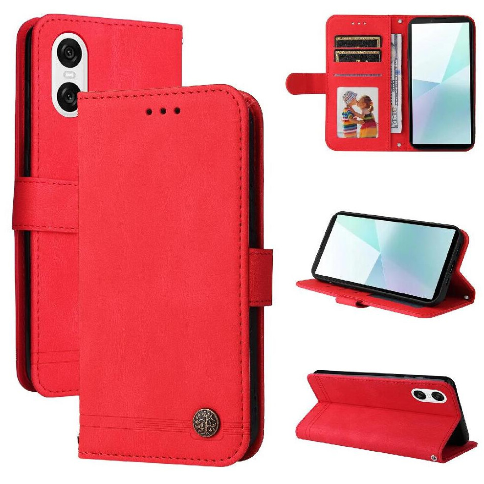 (Red) Case For Sony Xperia 10 Vi Leather Protective Cover Card Slot Holders Red 764549443093