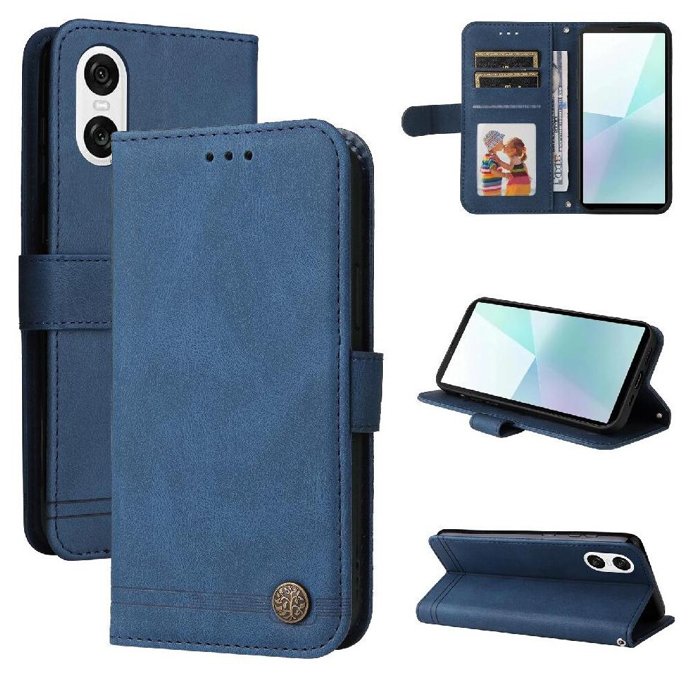 (Blue) Case For Sony Xperia 10 Vi Leather Protective Cover Card Slot Holders Blue 764549443130