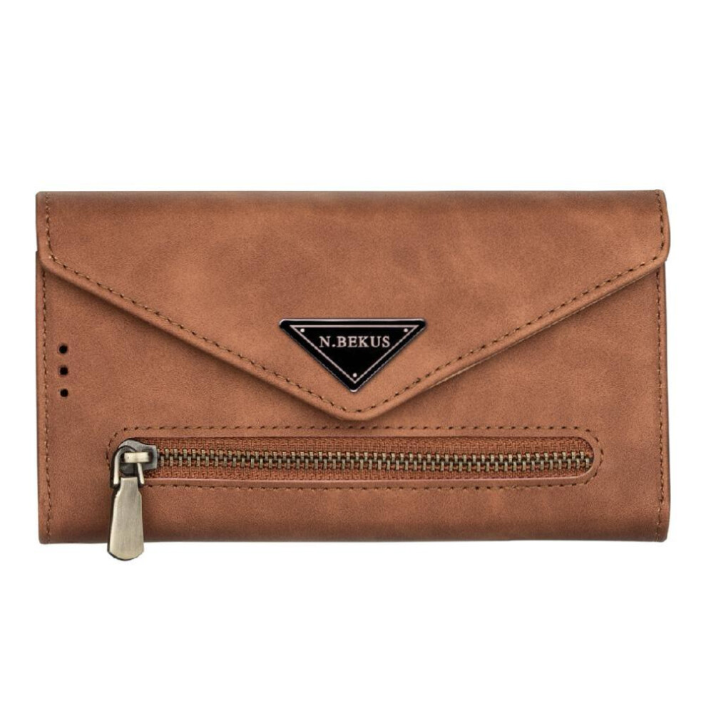 (Brown) Zipper Pocket Case For Huawei P30 Lite Kickstand Crossbody Strap Wrist Strap Protective Cover Shockproof Brown 764549444021