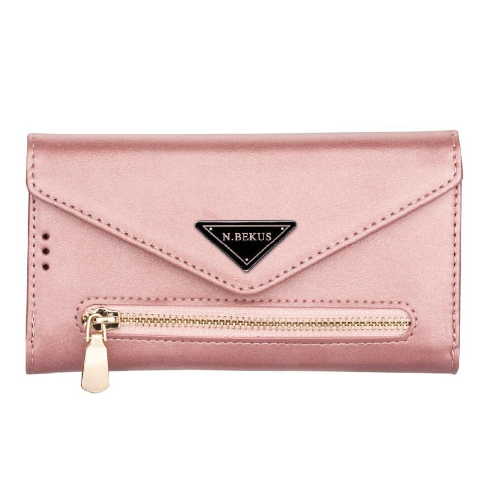 (Rose ) Zipper Pocket Case For Huawei P30 Lite Kickstand Crossbody Strap Wrist Strap Protective Cover Shockproof Gold 764549444045