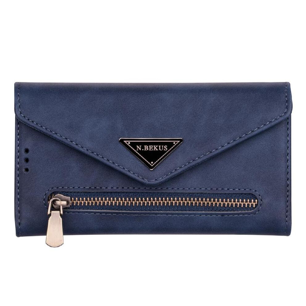 (Blue) Zipper Pocket Case For Huawei P30 Lite Kickstand Crossbody Strap Wrist Strap Protective Cover Shockproof Blue 764549444014