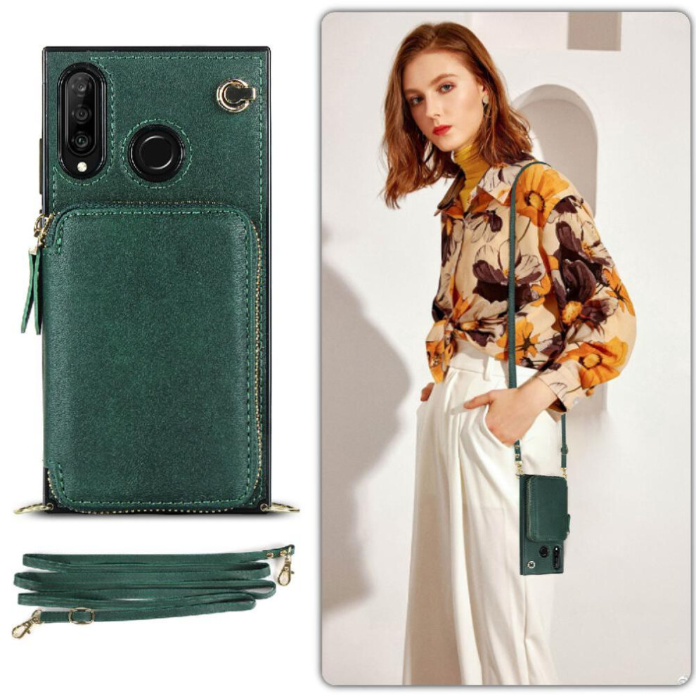 (Green) Case For Huawei P30 Lite Leather Shockproof Wallet Pocket Green 764549445530