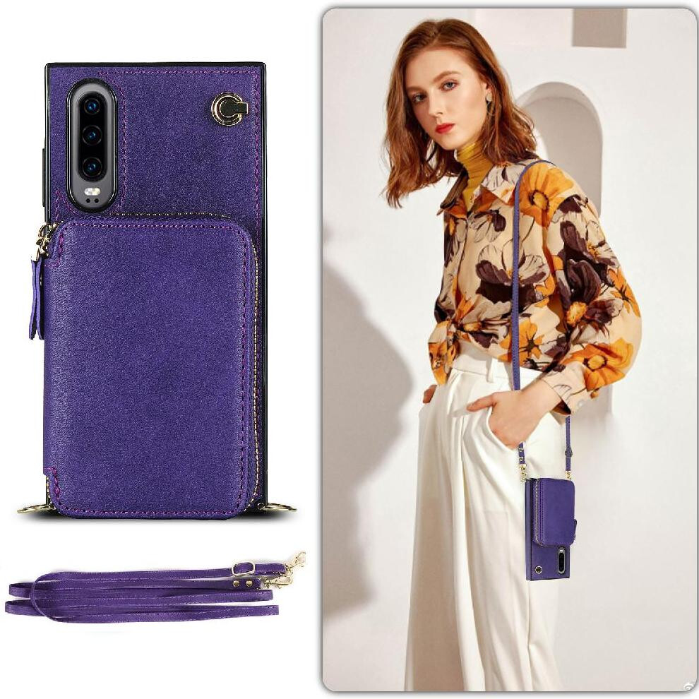 (Purple) Case For Huawei P30 Wallet Shockproof Leather Pocket Purple 764549445615