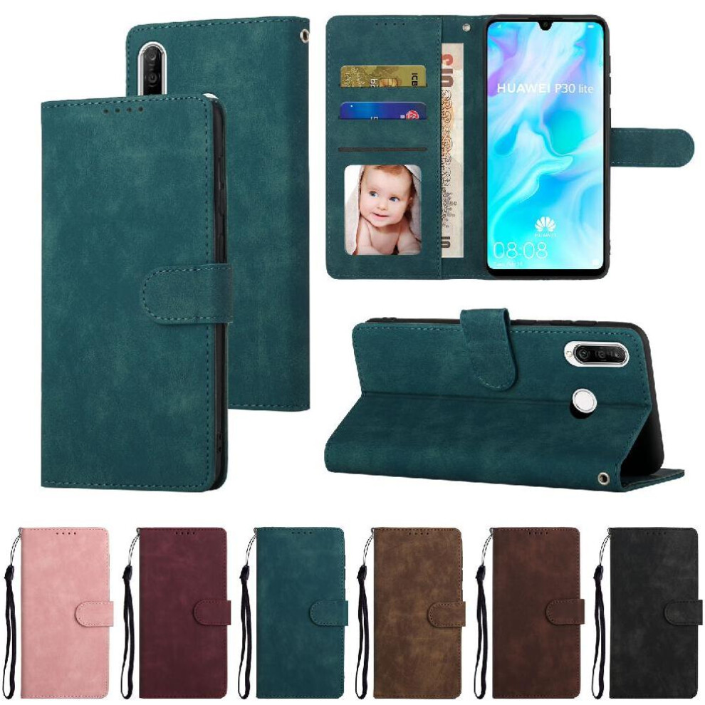 (Green) Flip Case For Huawei P30 Lite Wallet Flip Premium Shockproof Green 764549446377
