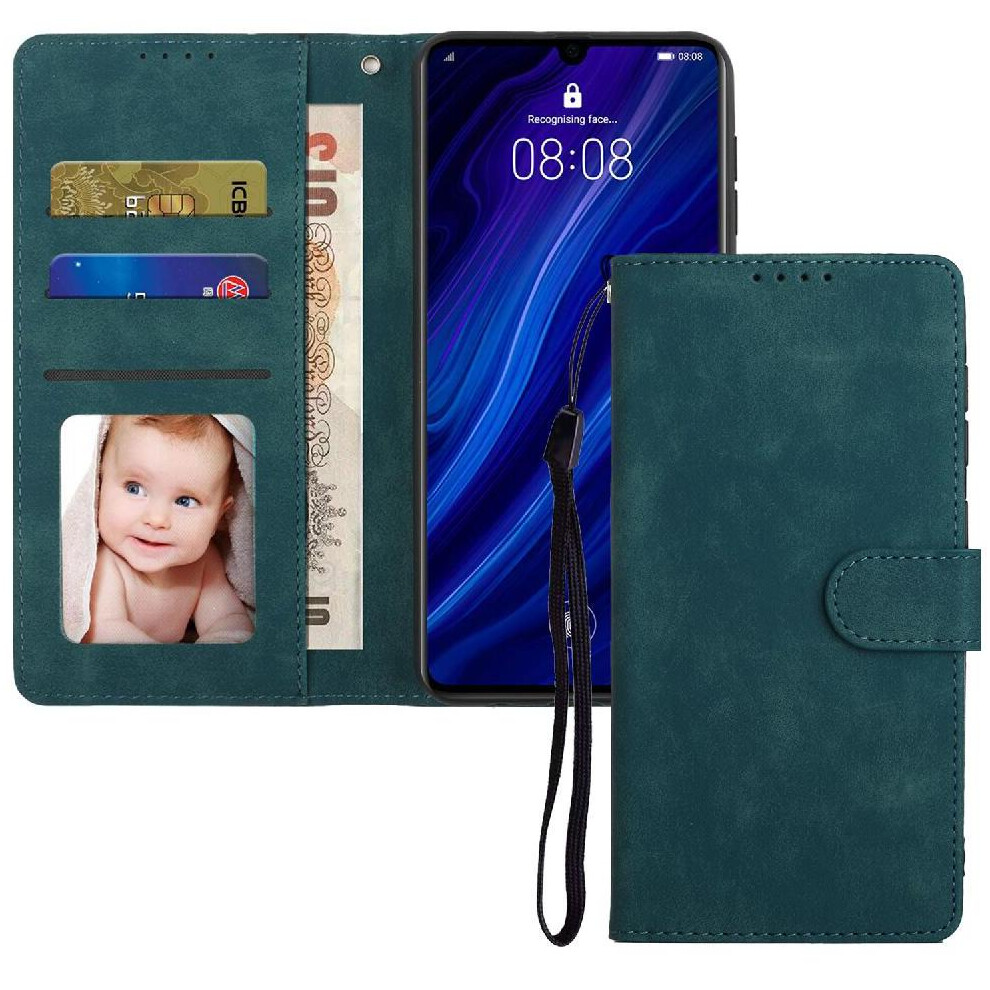 (Green) Flip Case For Huawei P30 Shockproof Premium Flip Wallet Green 764549446438