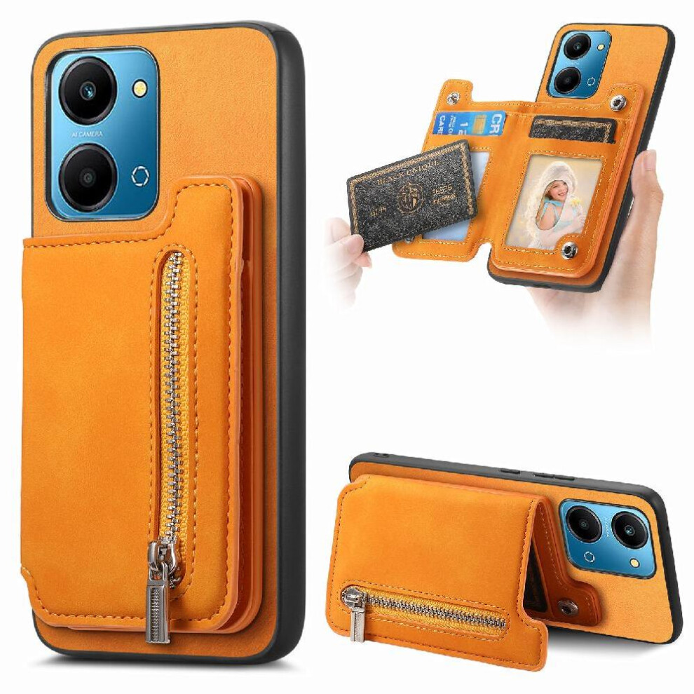 (Yellow) Case For Honor X7a 4G Cardholder Detachable Strong Magnetic Attraction Cardholder Yellow 764549447237