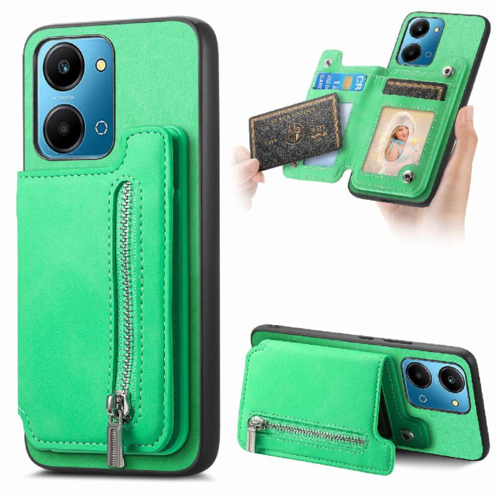 (Green) Case For Honor X7a 4G Cardholder Detachable Strong Magnetic Attraction Cardholder Green 764549447220