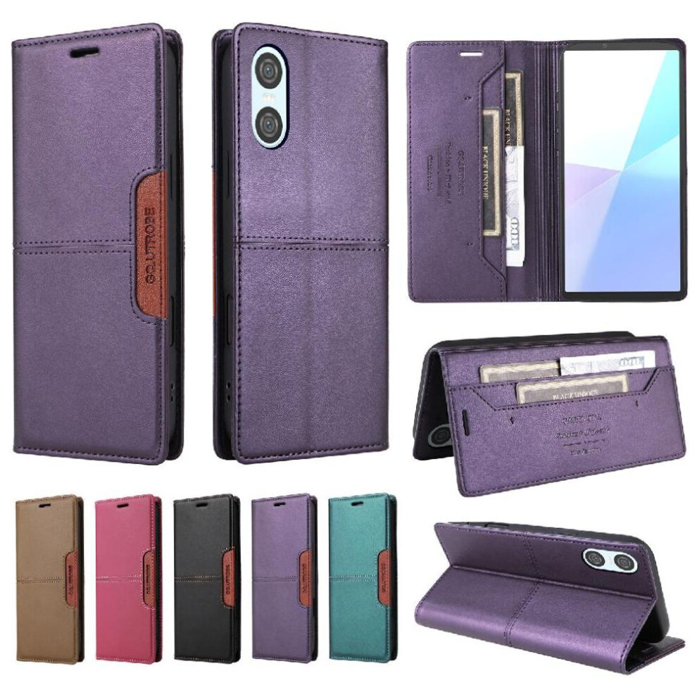 (Purple) Flip Case For Sony Xperia 10 Vi Shockproof Wallet Flip Cover Rfid Blocking Purple 764549447336