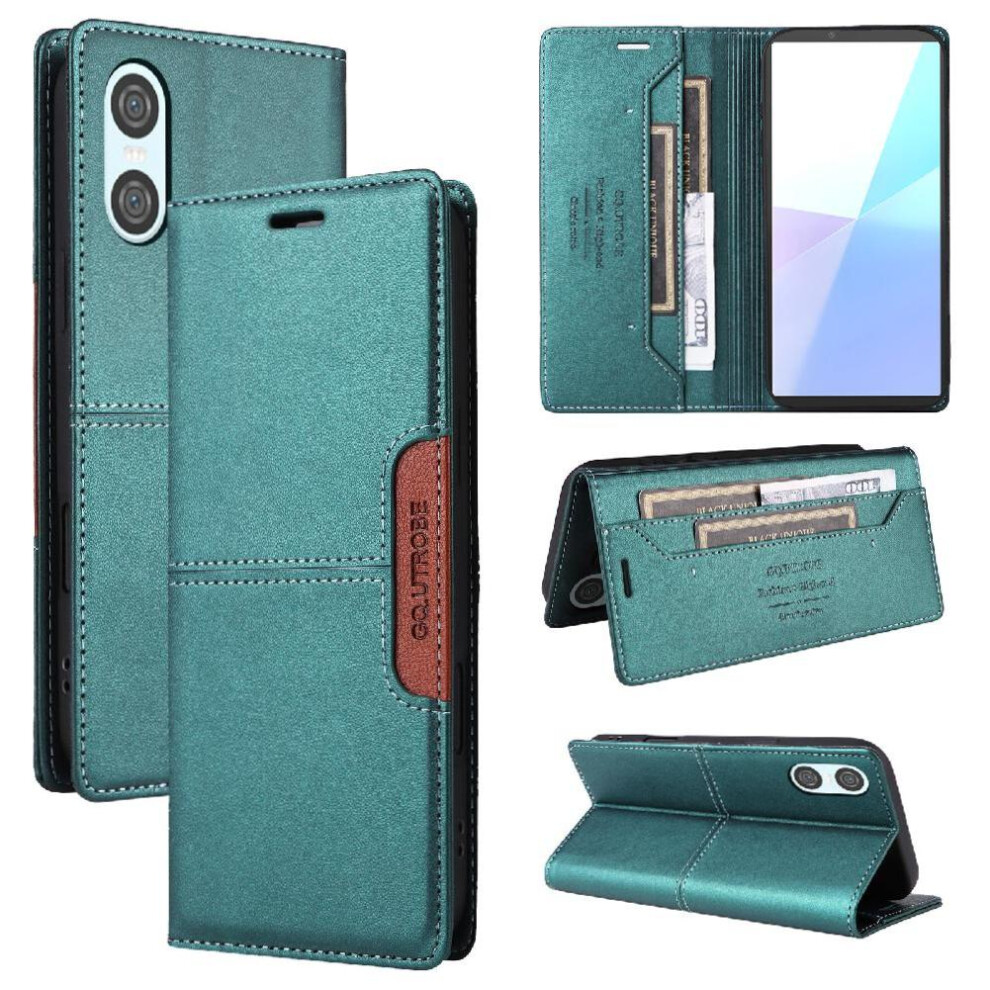 (Green) Flip Case For Sony Xperia 10 Vi Shockproof Wallet Flip Cover Rfid Blocking Green 764549447299