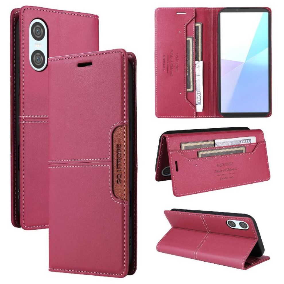 (Red) Flip Case For Sony Xperia 10 Vi Shockproof Wallet Flip Cover Rfid Blocking Red 764549447312