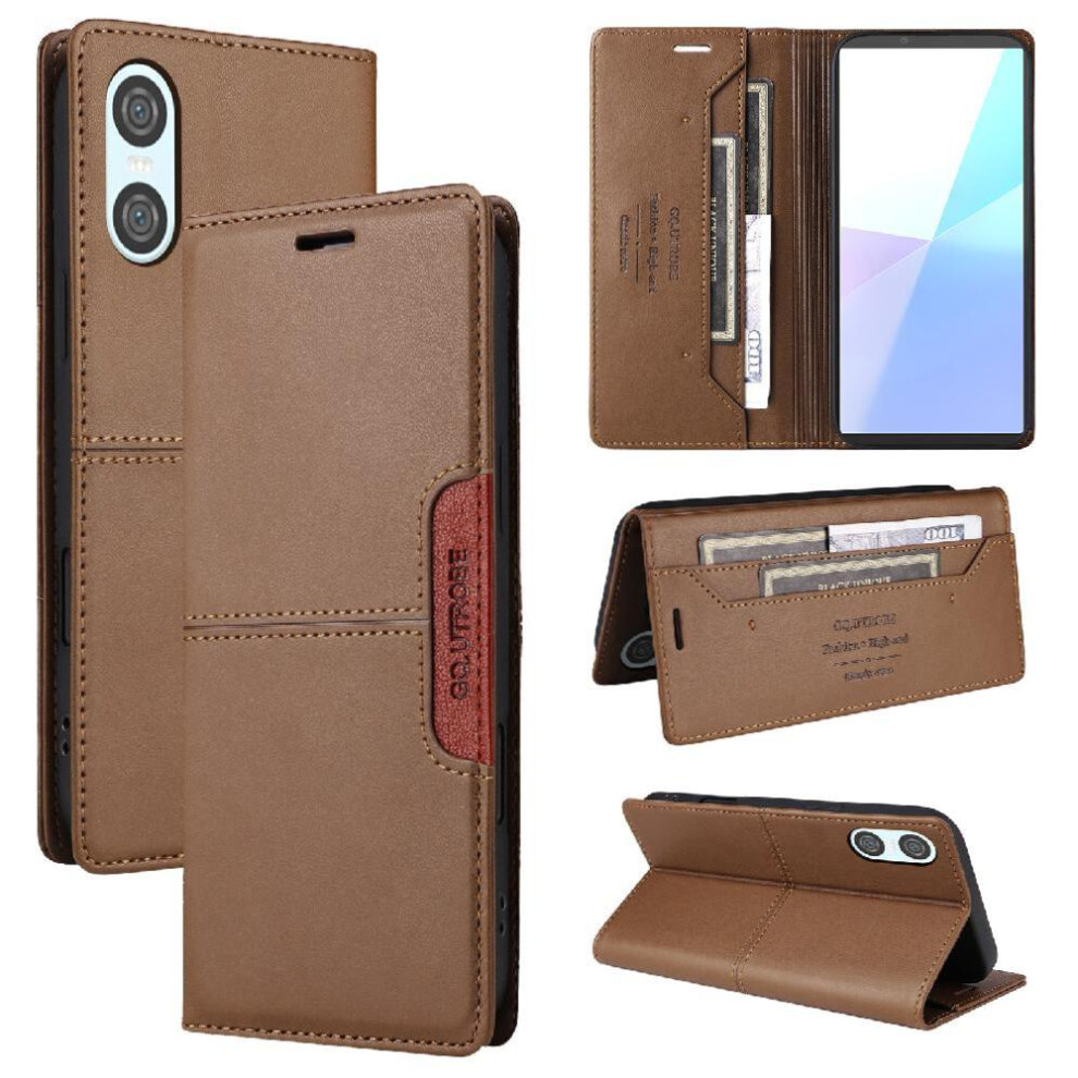 (Brown) Flip Case For Sony Xperia 10 Vi Shockproof Wallet Flip Cover Rfid Blocking Brown 764549447305