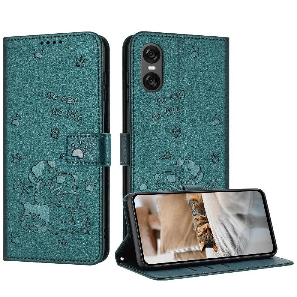(C2) Flip Case For Sony Xperia 10 Vi Card Holder Kickstand Leather Wallet Cute Cat Pu Leather 764549447589