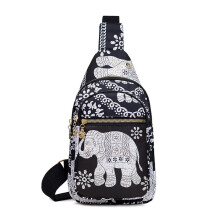 Men's Elephant Print Chest Bag Multi-Pocket Casual Crossbody Bag