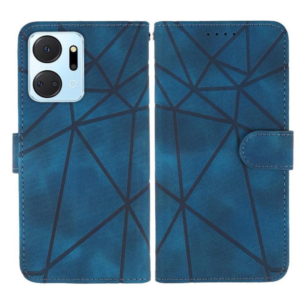 (Blue) Flip Case For Honor X7a Flip Stand Unisex Card Slot Blue 764549448289