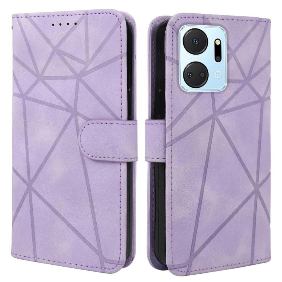 (Purple) Flip Case For Honor X7a Flip Stand Unisex Card Slot Purple 764549448302