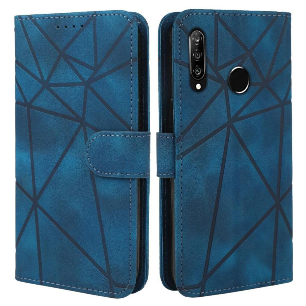 (Blue) Flip Case For Huawei P30 Lite Card Slot Stand Unisex Flip Blue 764549448401