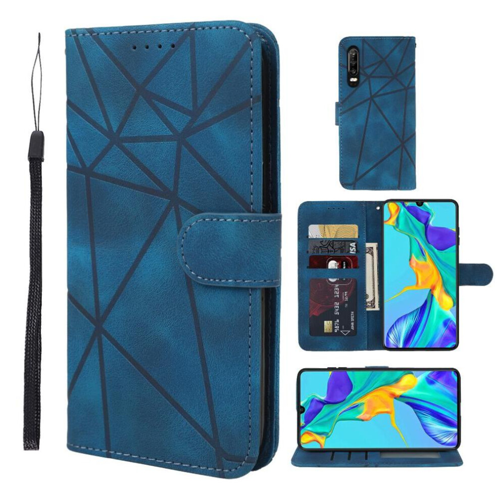 (Blue) Flip Case For Huawei P30 Flip Unisex Card Slot Stand Blue 764549448463