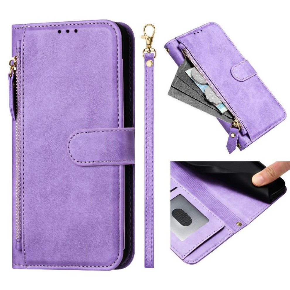 (Purple) Flip Case For Huawei P30 Pu Leather Magnetic Zipper Card Holder Purple 764549449156