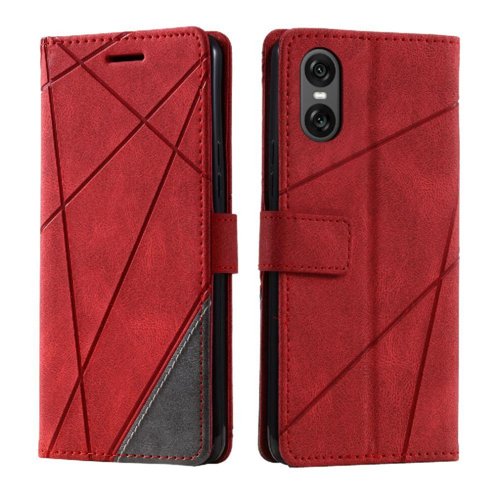 (Red) Case For Sony Xperia 10 Vi Magnetic Shockproof Pu Leather Wallet Flip Folio Card Holder Kickstand Red 764549449453