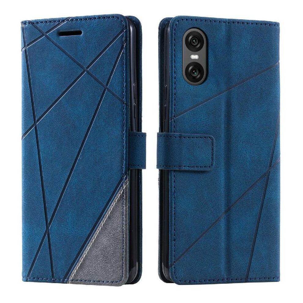 (Blue) Case For Sony Xperia 10 Vi Magnetic Shockproof Pu Leather Wallet Flip Folio Card Holder Kickstand Blue 764549449446