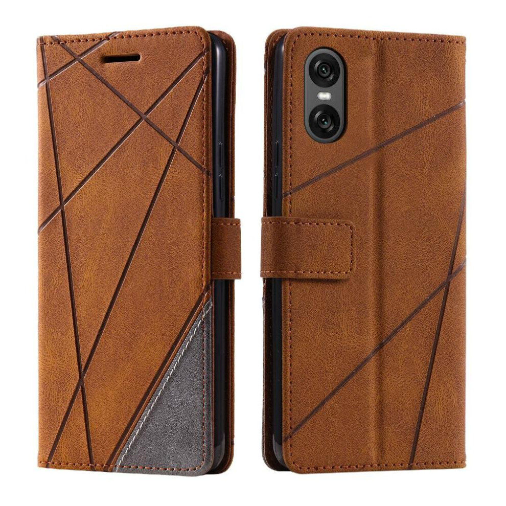 (Brown) Case For Sony Xperia 10 Vi Magnetic Shockproof Pu Leather Wallet Flip Folio Card Holder Kickstand Brown 764549449484