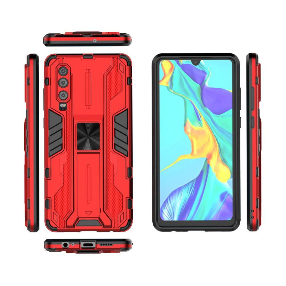(Red) Case For Huawei P30 Anti-Scratch Strong Magnetic Attraction Protective Cover Kickstand Shockproof Red 764549449576