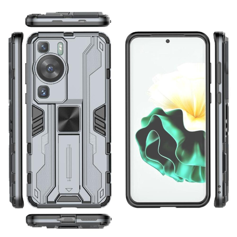 ( ) Case For Huawei P60/P60 Pro Anti-Scratch Kickstand Shockproof Protective Cover Strong Magnetic Attraction Gray 764549449651
