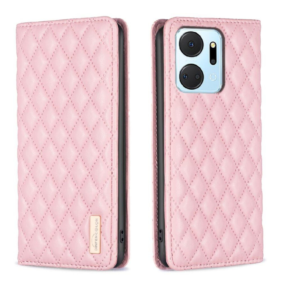 (Pink) Flip Case For Honor X7a Full Protection Shockproof Card Slots Holder Wallet Magnetic Closure Pink 764549450619