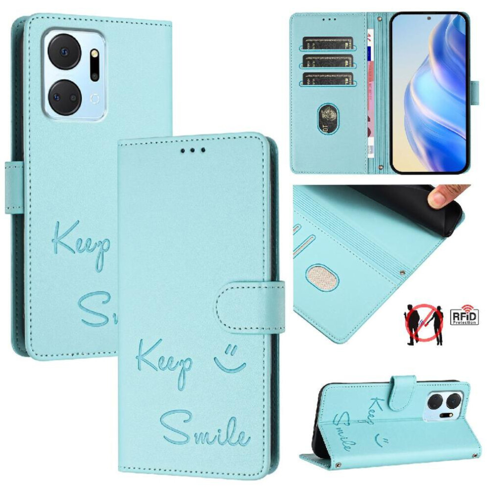 (Green) Case For Honor X7a 4G Card Holder Wallet Pu Leather Rfid Blocking Flip Cover Green 764549450640