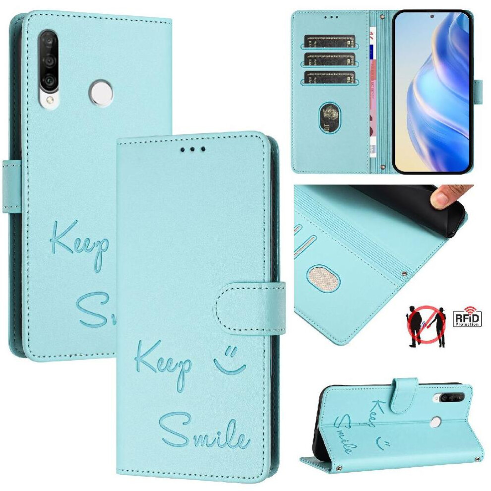 (Green) Case For Huawei P30 Lite Flip Cover Card Holder Wallet Rfid Blocking Pu Leather Green 764549450824