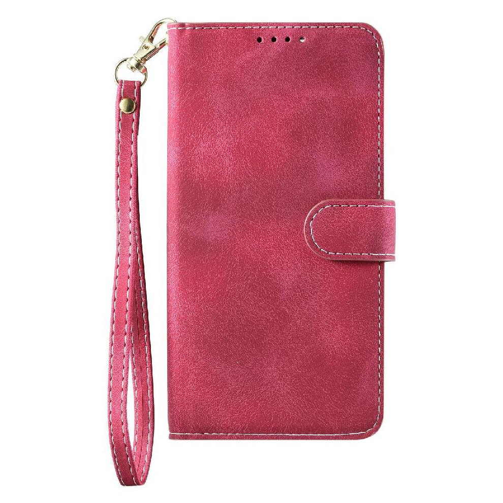 (Red) Flip Case For Sony Xperia 10 Vi Magnetic Kickstand Pu Leather Wrist Strap Wallet Card Slots Red 764549451005