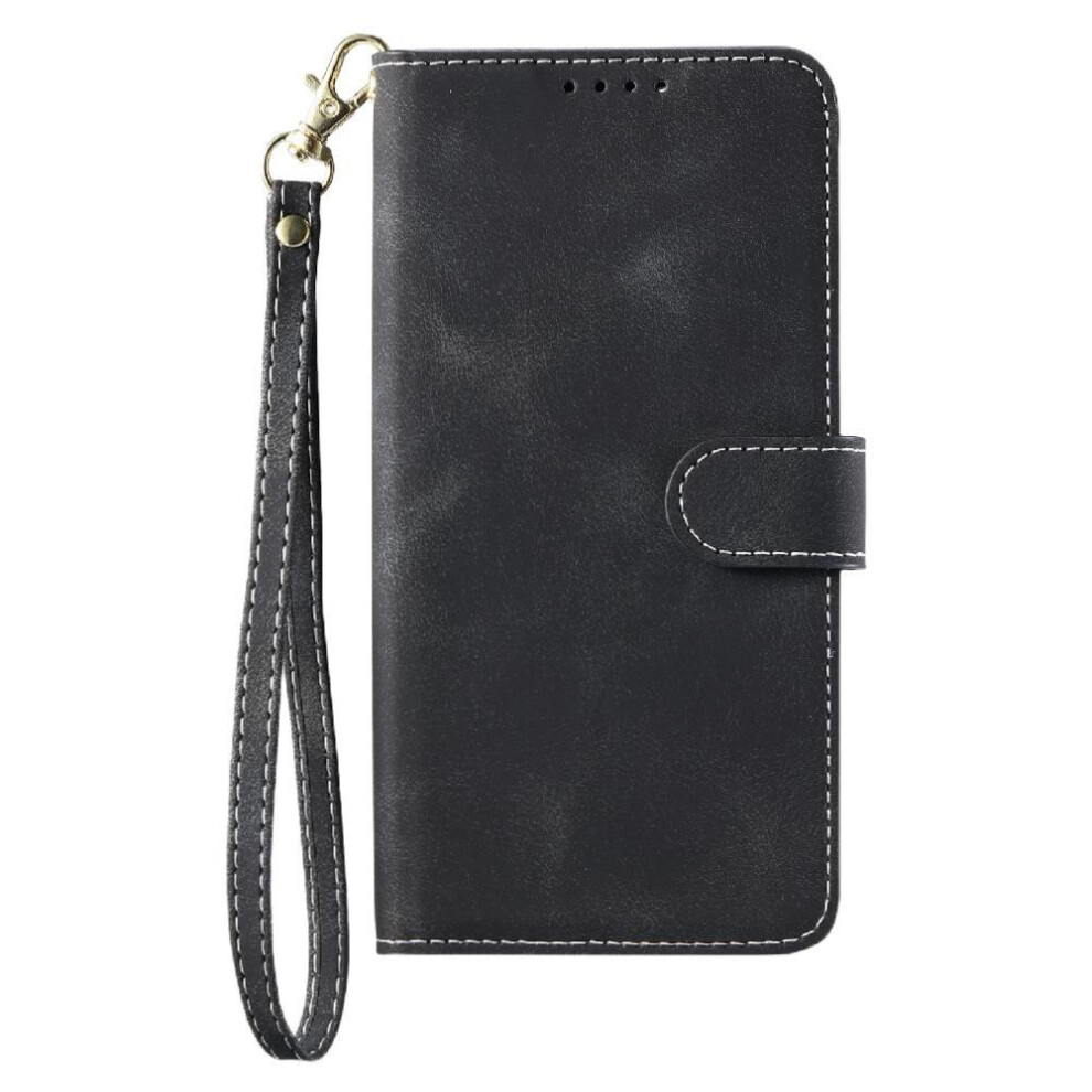 (Black) Flip Case For Sony Xperia 10 Vi Magnetic Kickstand Pu Leather Wrist Strap Wallet Card Slots Black 764549450992