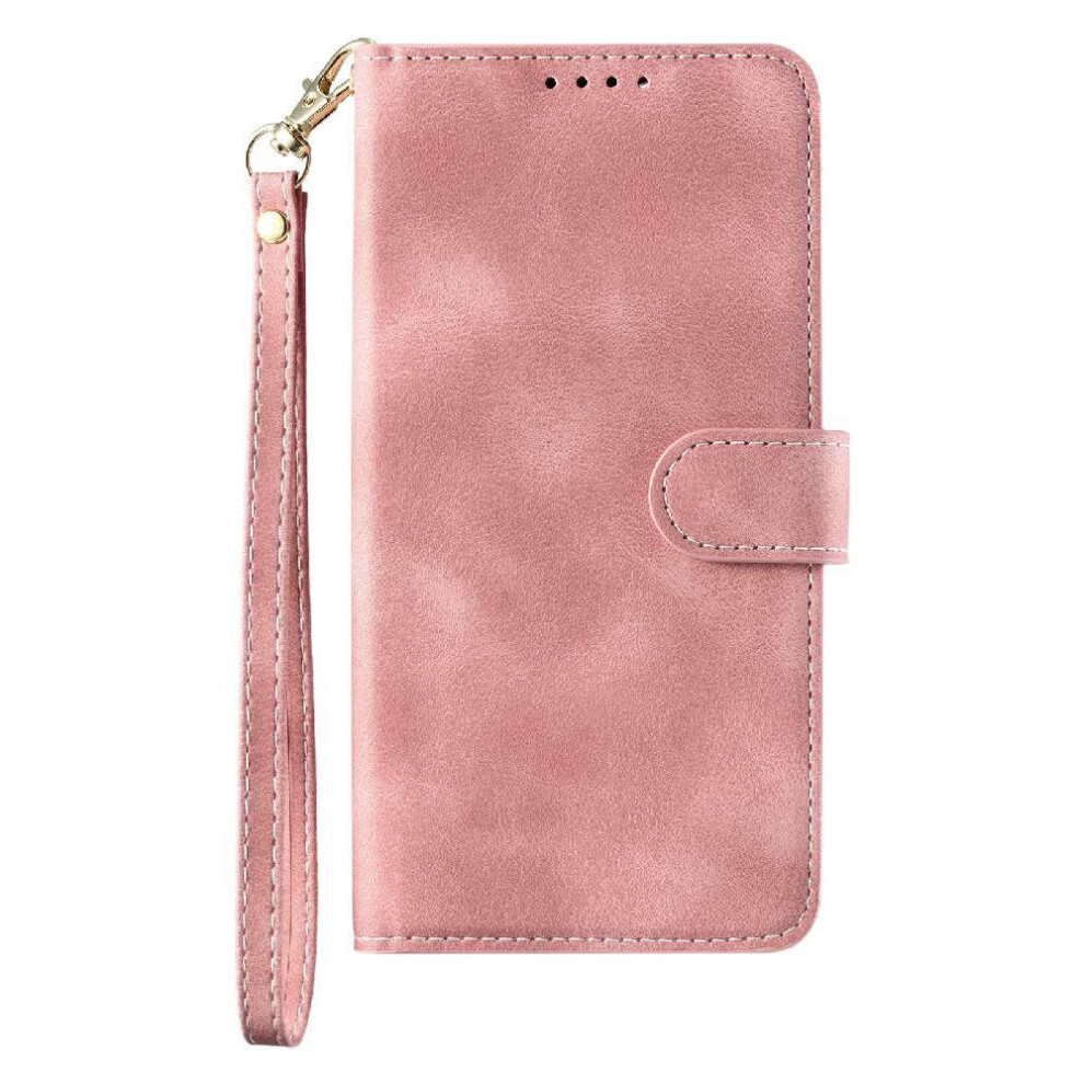 (Pink) Flip Case For Sony Xperia 10 Vi Magnetic Kickstand Pu Leather Wrist Strap Wallet Card Slots Pink 764549450985