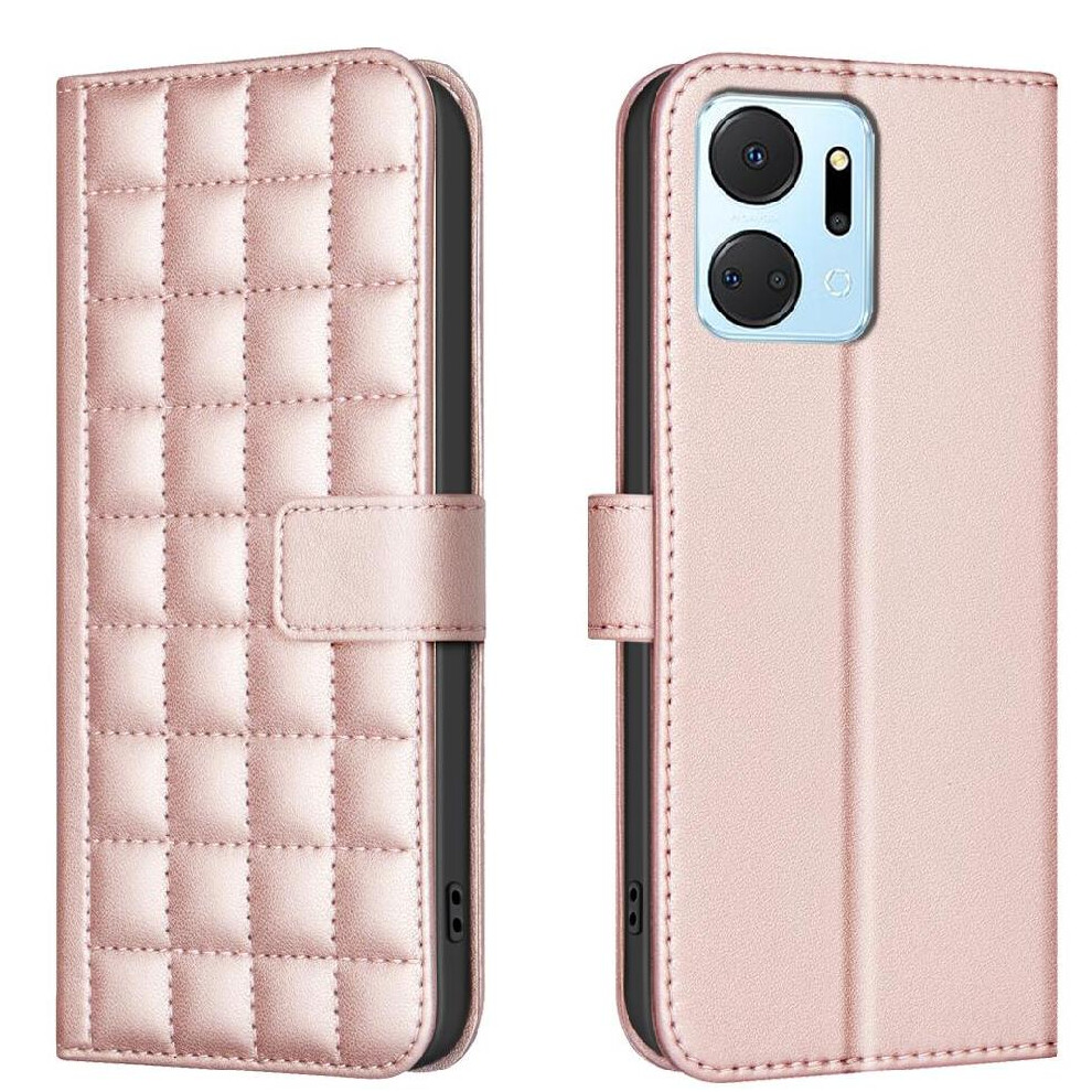 (Pink) Flip Case For Honor X7a Card Slots Holder Wallet Protective Pu Leather Business Simple Style Pink 764549451487