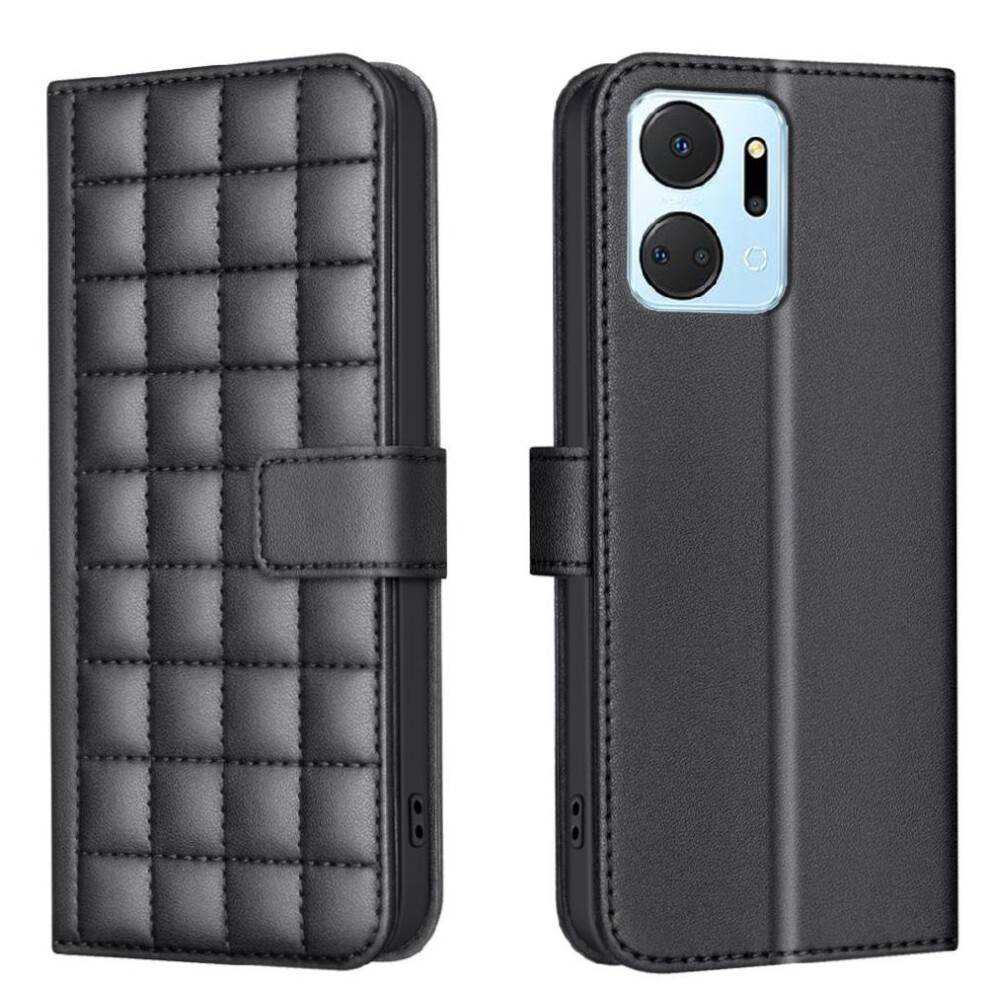(Black) Flip Case For Honor X7a Card Slots Holder Wallet Protective Pu Leather Business Simple Style Black 764549451517