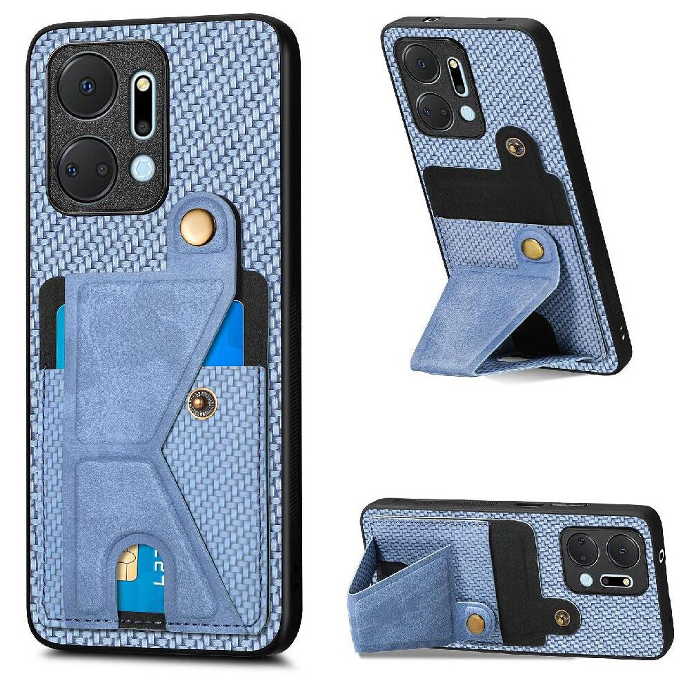 (Blue) Case For Honor X7a Stand Function Bracket Cardholder Magnetic Design Blue 764549451609