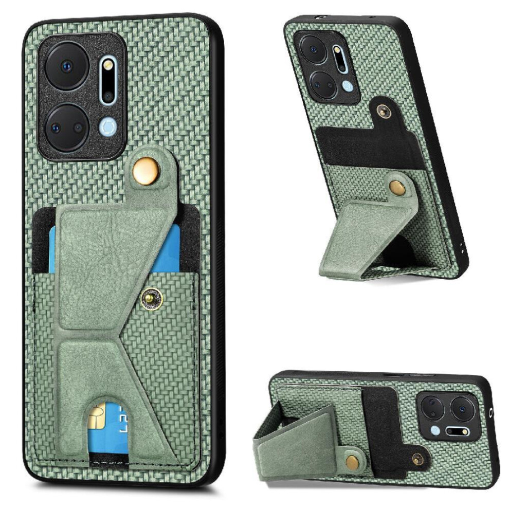 (Green) Case For Honor X7a Stand Function Bracket Cardholder Magnetic Design Green 764549451623