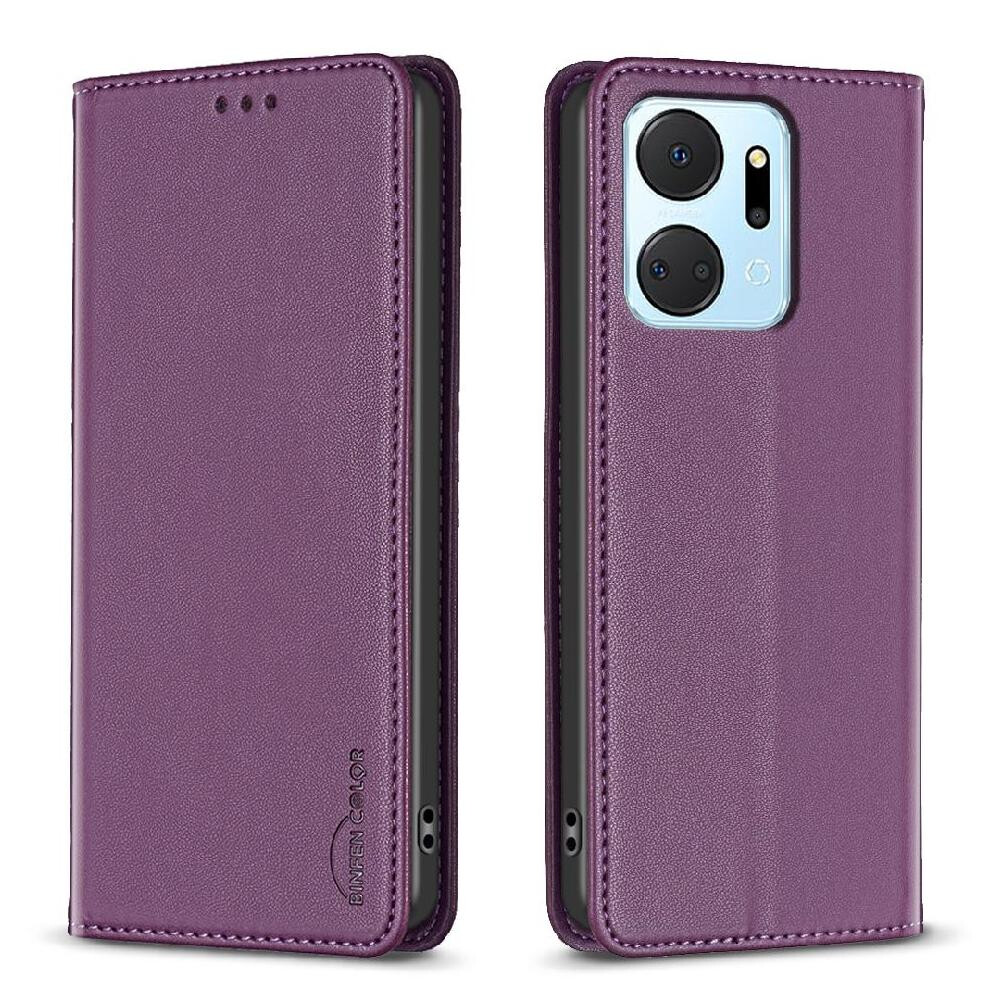 ( Violet) Flip Case For Honor X7a Pu Leather Multi-Color Magnetic Wallet Multi-Card Slot Business Dark 764549452187