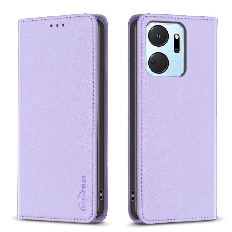 ( Violet) Flip Case For Honor X7a Pu Leather Multi-Color Magnetic Wallet Multi-Card Slot Business Light 764549452194