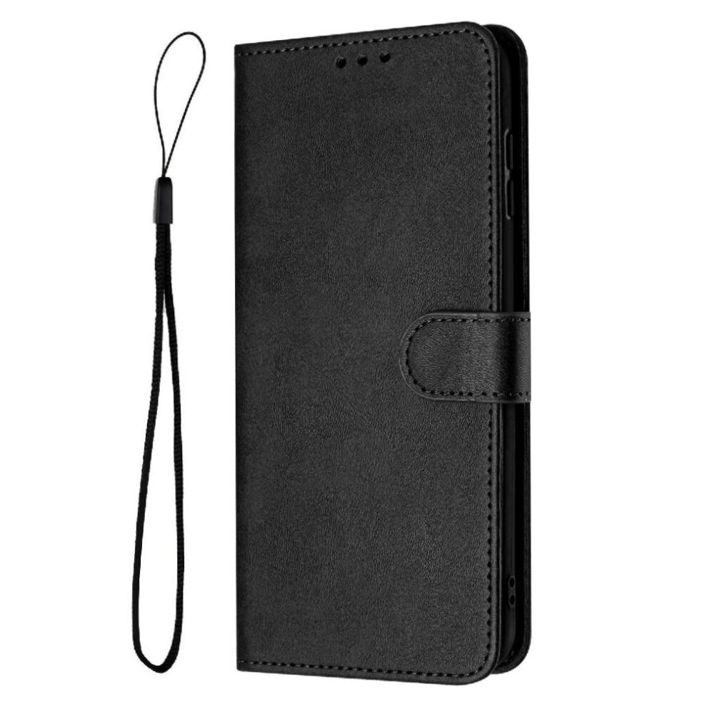 (Black) Flip Case For Sony Xperia 10 Vi Pure Colour Kickstand With Buckle Pu Leather With Card Slot Black 764549452309