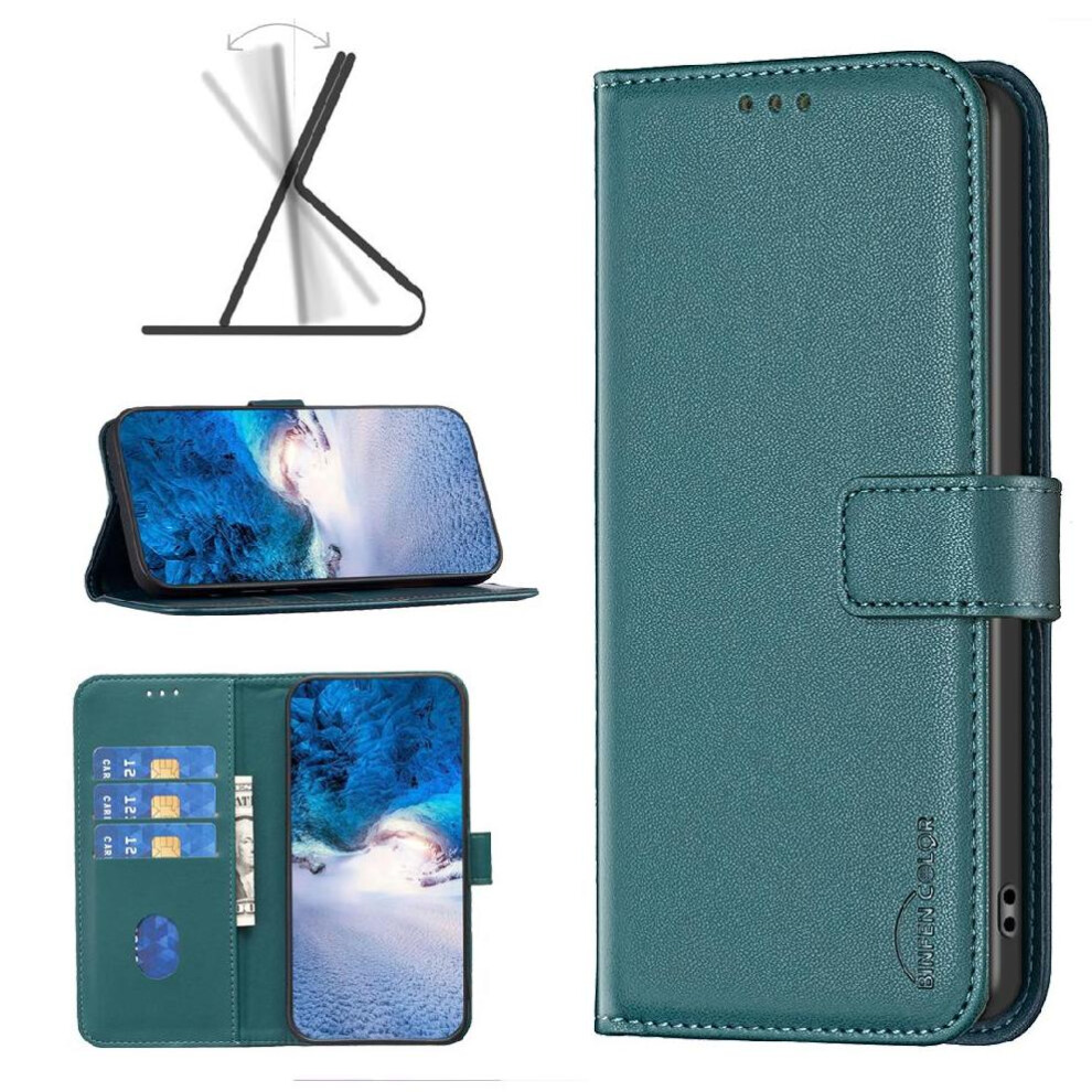 (Green) Flip Case For Honor X7a Business Multi Card Slot Leather Case Multi-Color Wallet Green 764549452569