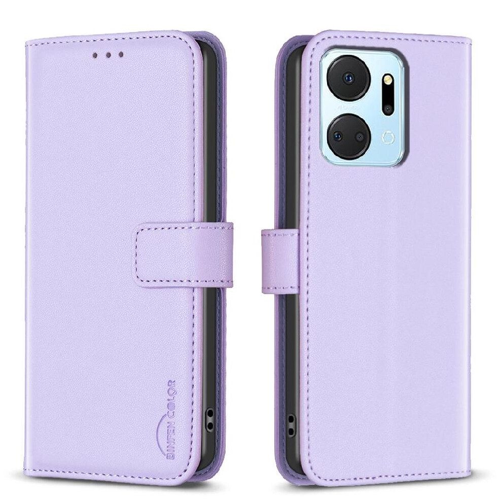 ( Violet) Flip Case For Honor X7a Business Multi Card Slot Leather Case Multi-Color Wallet Light 764549452576