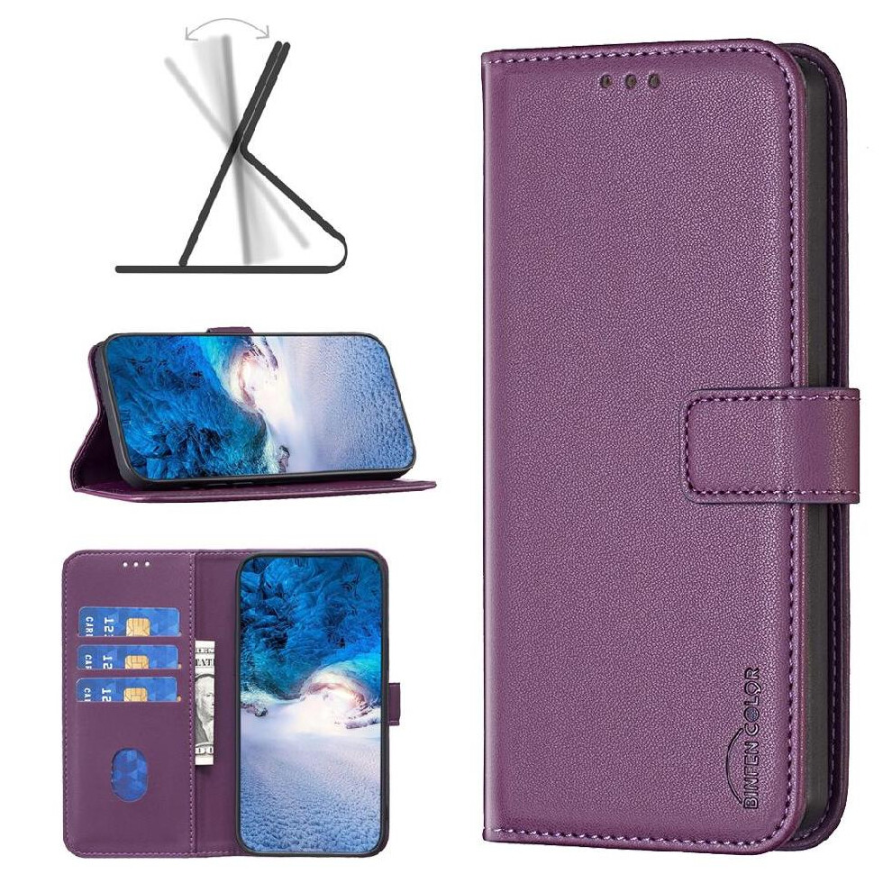 ( Violet) Flip Case For Honor X7a Business Multi Card Slot Leather Case Multi-Color Wallet Dark 764549452545