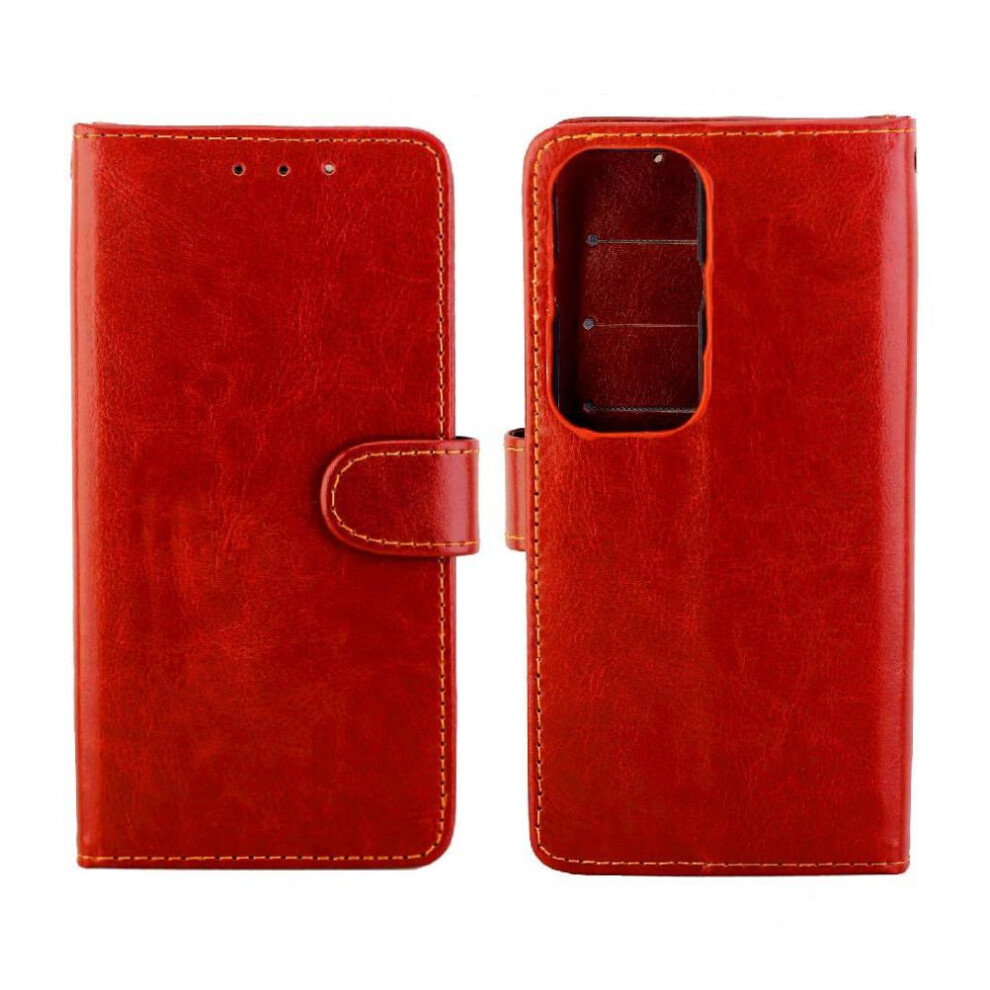 (Red) Flip Case For Huawei P60/Huawei P60 Pro Shockproof Kickstand Pu Leather Magnetic Closure Card Holder Red 764549453153