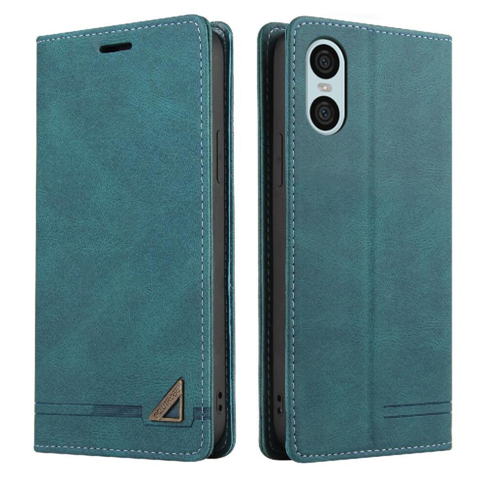(Green) Flip Case For Sony Xperia 10 Vi Premium Leather Two Card Slots Premium Leather Kickstand Green 764549453177