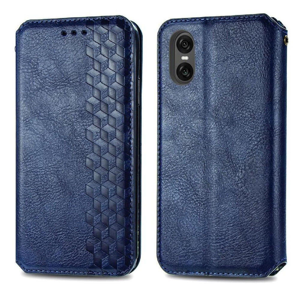 (Blue) Flip Case For Sony Xperia 10 Vi Exquisite Business Leather Case Flip Cover Wallet Function Fashion Design Blue 764549453283