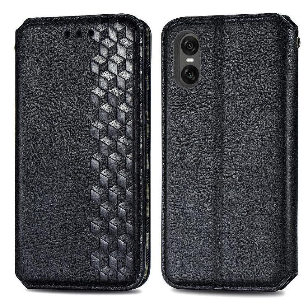 (Black) Flip Case For Sony Xperia 10 Vi Exquisite Business Leather Case Flip Cover Wallet Function Fashion Design Black 764549453276