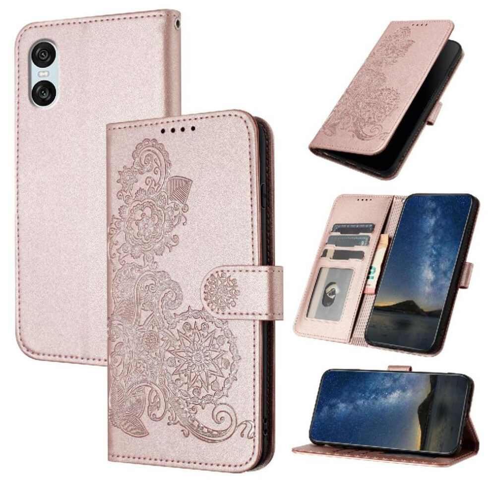 (Pink) Flip Case For Sony Xperia 10 Vi With Card Slot Stand Kickstand Protective Pu Leather Magnetic Closure Flip Folio Book Pink 764549453580