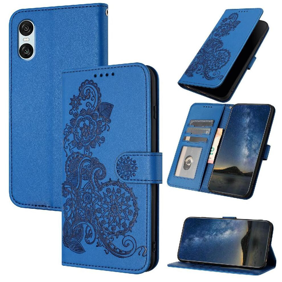 (Blue) Flip Case For Sony Xperia 10 Vi With Card Slot Stand Kickstand Protective Pu Leather Magnetic Closure Flip Folio Book Blue 764549453597